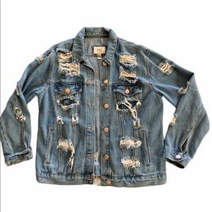 Denim jacket destroyed